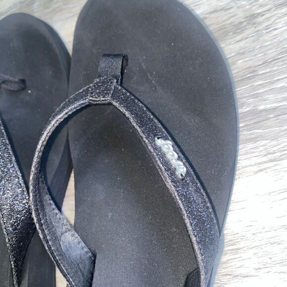 Reef Cushion Black Soft Rubber Insoles Flip Flops Women's sz 11 - Picture 4 of 10